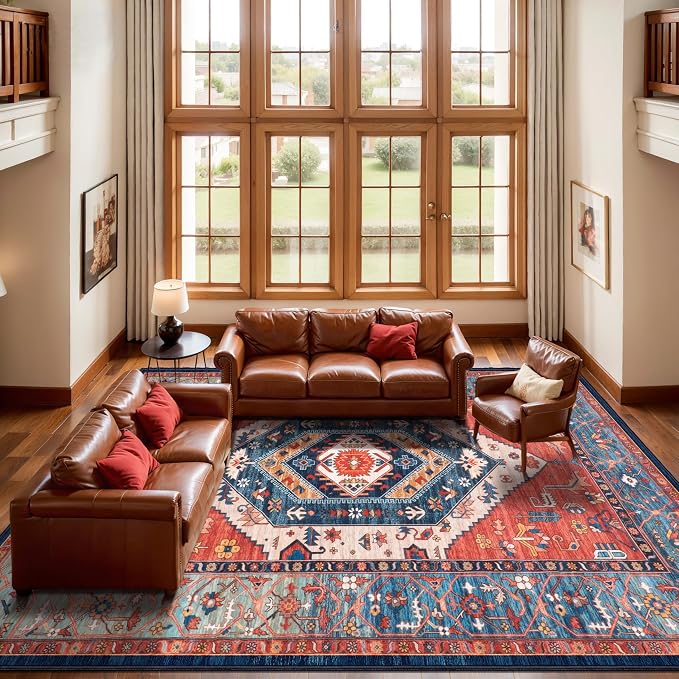 SERISSA 10x12 Washable Non Slip Boho Area Rug - Image 2