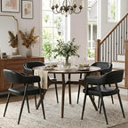 HNY Modern Dining Room Arm Chairs Set of 2, Retro Faux Leather Upholstered - Image 6