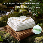 Bedsure Cooling Cotton Waffle Full Size Blanket - Image 2