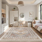 Area Rugs 5x7 Washable Rugs for Living Room, Ultra-Thin Soft Floral Vintage - Image 3