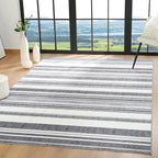 Area Rug 4x6 Grey Rug Washable Rugs Non Slip Low Pile Small Carpet - Image 4