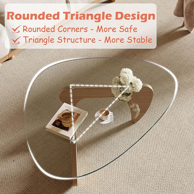 Modern Coffee Table for Living Room and Small Spaces, 35.6" x 25.4" x 15.8" - Image 6