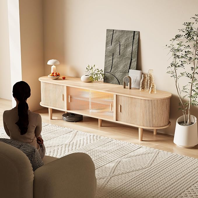 70" Fluted TV Stand with LED Lights - Image 8