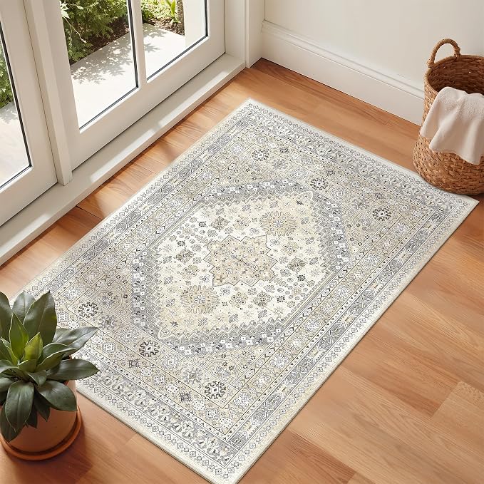 2x3 Rug Non Slip, Small Washable Entryway Rug, Runner by Zesthome
