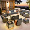 ovios 10 Pieces Patio Furniture Set, Outdoor Wicker Sofa Couch by OVIOS