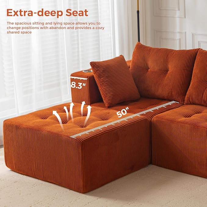 MAXYOYO Modular Sectional Sofa Couch, L Shaped Modern Cloud Couch - Image 8