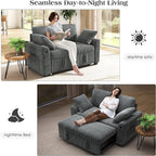 Ihanherry 59-inch Corduroy Convertible Sofa Bed - Image 3