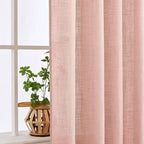 MIULEE Blush Pink Linen Curtains 52x108 Inches Long 2 Panels - Image 5