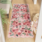 DUKINO 2x5 Washable Runner Rug, Floral Non Slip Rug by DUKINO