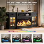 MXV 70" Fireplace TV Stand, 3-Sided Glass Fireplace and Modern Entertainment - Image 3