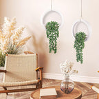 Der Rose 2 Pack Fake Plants Hanging Artificial Succulents Plants in White Pots - Image 4