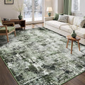 Rugflix 5x7 Area Rugs for Living Room, Washable Dark Green Large Rug | Machine by RugflixAreaRugs