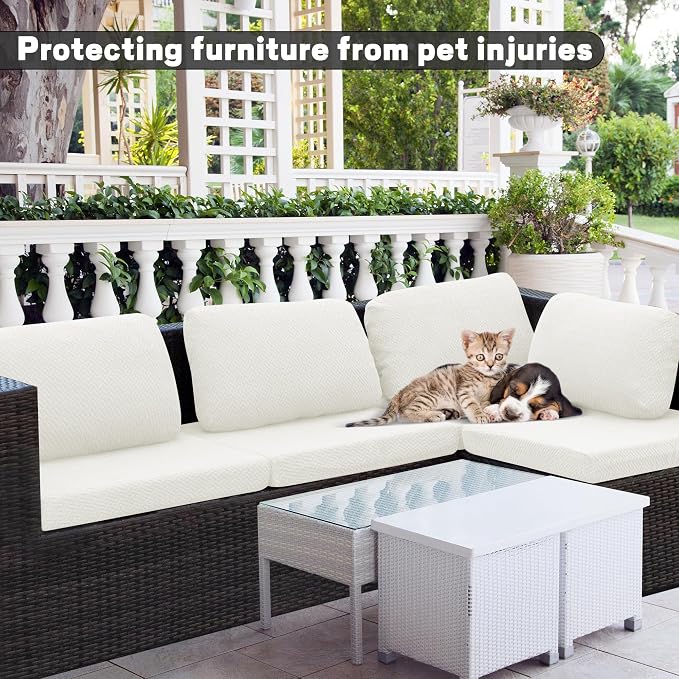 8Pcs Outdoor Cushion Covers, Elastic Patio Cushion Covers | Washable, - Image 3