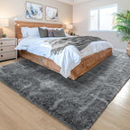 4x6 Grey Fluffy Soft Area Rug Non-Slip - Image 3