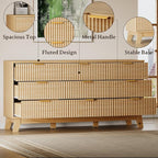 BORNOON 63" Long Dresser for Bedroom, 9-Drawer Fluted Dresser, Extra-Wide Wood - Image 5