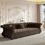 97.6" Oversized Pull Out Sofa Bed, Chesterfield Velvet Sleeper Sofa Couch - Image 8