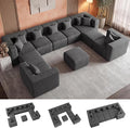 MONVANE Modular Sectional Sofa, Oversized 10 Seat Convertible U Shaped Couch by MONVANE