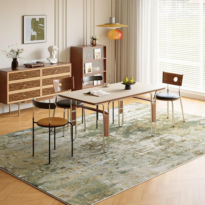 Green Washable Rug 5x7 Area Rugs - Image 3