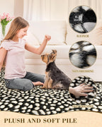 Leopard Print Rug for Living Room, Cheetah Rug 5.2x7 Faux Animal Print Skin - Image 3