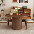 Round Dining Table for 4, Modern Farmhouse Kitchen Table, 47 Inch Small Circle by WelcometoFurnitureSalon