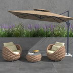 TWT Aluminum Outdoor Patio Furniture Set, 4 Textilene Armchairs Modern Outdoor - Image 8