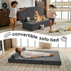 5-in-1 Convertible Sofa Bed, Corduroy Futon Couch Sleeper - Image 5