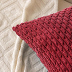 Set of 4 Burgundy Decorative Throw Pillow Covers 20x20 Inch Corduroy Pillow - Image 3
