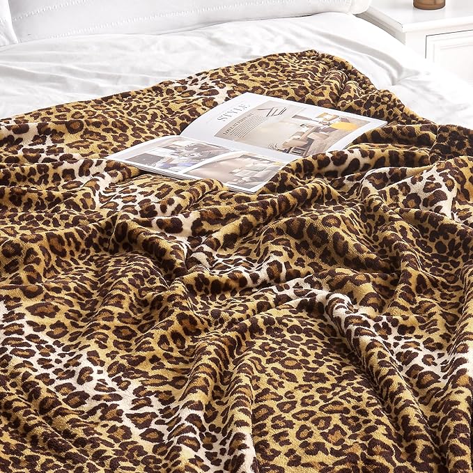 Edenleaf Leopard Print Blanket Fleece Throw - Image 5