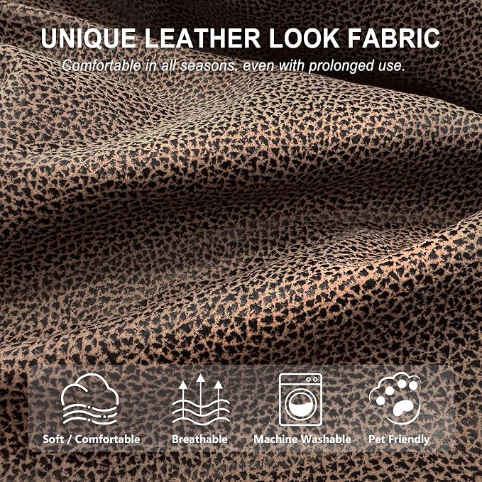 ANARACHON Leather Look Recliner Couch Cover, 8-Pieces Stretch Recliner Sofa - Image 4