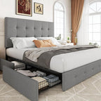 Allewie Upholstered Queen Size Platform Bed Frame by Allewie