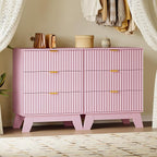 BORNOON Fluted 3 Drawer Dresser, 30.3" Tall Compact Modern Boho Chest of Drawers - Image 7