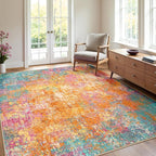 RELEANY Washable 4'x6' Abstract Area Rug by RELEANY