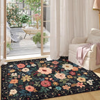 DUKINO 3x5 Area Rug, Floral Washable Rug - Image 4