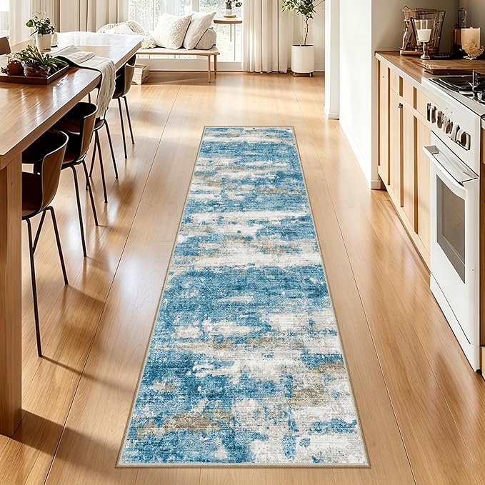 Washable Runner Rugs 3x10 Abstract Kitchen Runner Rug Non Slip Backing by Unknown