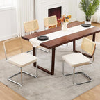 Zesthouse Natural Rattan Dining Chairs Set of 4, Mid Century Modern Dining - Image 8