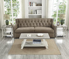 Roundhill Furniture Athens Contemporary 3-Piece Wood Shelf Coffee Table Set - Image 2