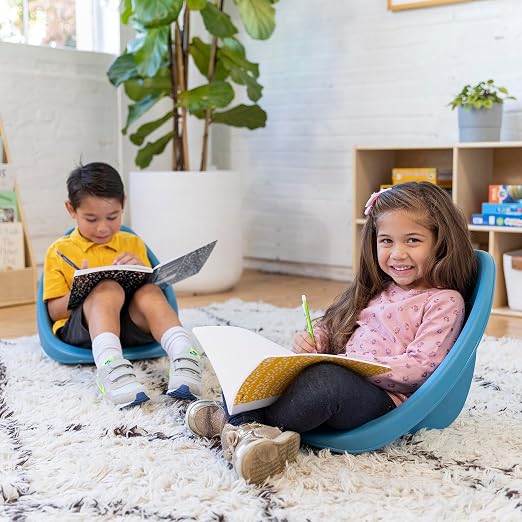 ECR4Kids Plastic Leaf Scoop Floor Rocker Seat, Classroom Furniture, Peacock Blue - Image 11