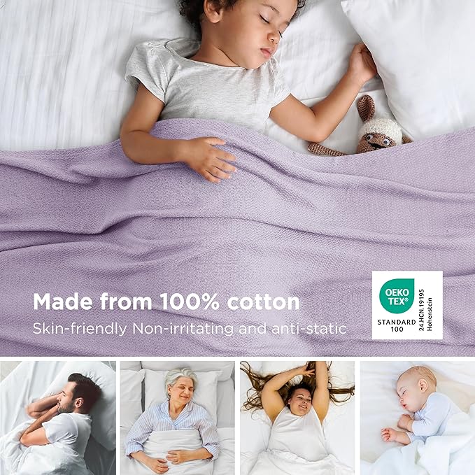 Bedsure GentleSoft 100% Cotton Blanket Queen Size - Image 2