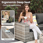 ovios 13 Pieces Patio Furniture Set, Outdoor Wicker Sectional Sofa - Image 5