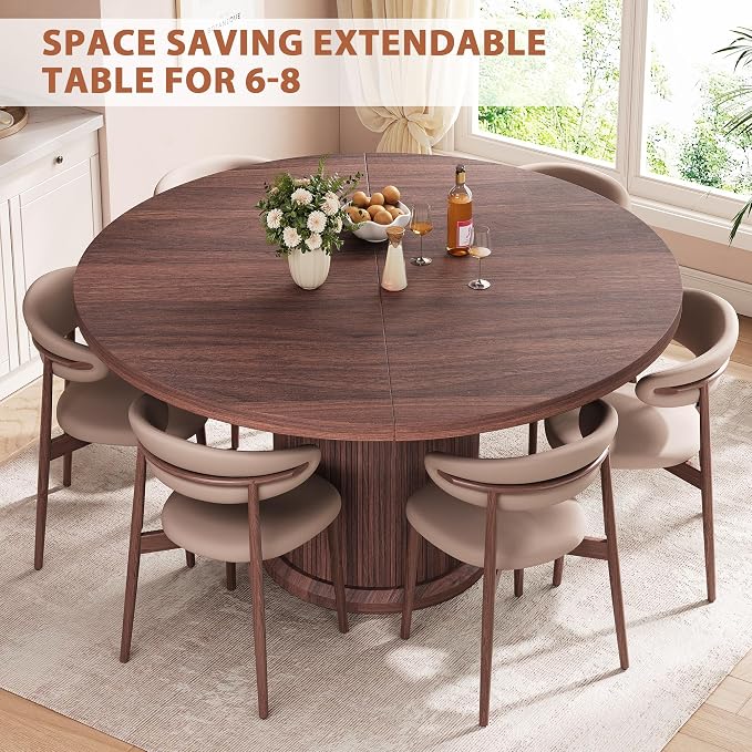 Jocoevol 47″–63″ Extendable Round Dining Table - Image 6