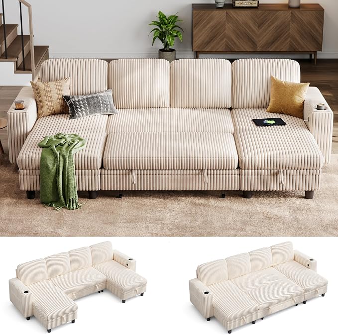 LINSY HOME Sectional Sleeper Sofa by LINSYHOME