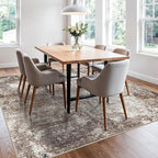 8x8 Square Living Room Area Rug – Washable Modern Neutral Abstract Indoor Rug - Image 9