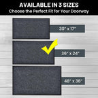 Front Door Mat, Indoor Outdoor Welcome Entryway Doormat, 36x24 Steel Gray | - Image 4