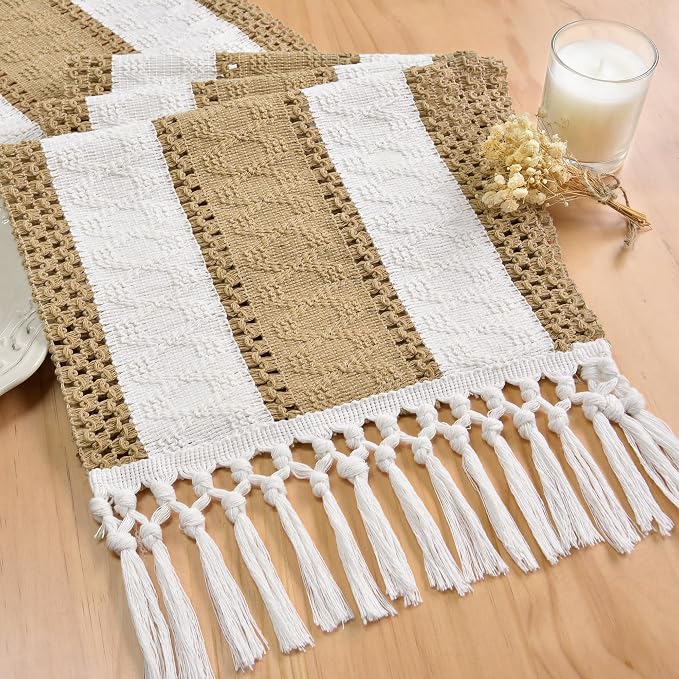 FEXIA Boho Table Runner with Tassels by FEXIA