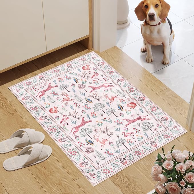 DUKINO 2x3 Entryway Rug, Washable Door Mat Animal Rug - Image 3