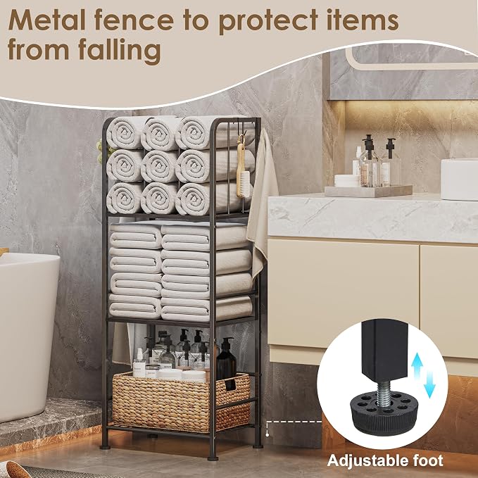 Towel Racks for Bathroom 3-Tier, Durable Metal Towel Rack Stand, Pool Items - Image 4