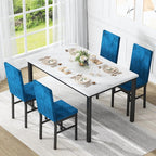 Recaceik Dining Table Set for 4, Modern 5 Piece Dining Table Set Faux Marble - Image 2