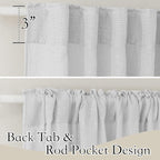 RYB HOME Linen Sheer Curtains for Living Room Textured Semi Sheer Curtains - Image 2