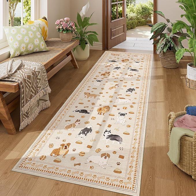 DUKINO 2.6x8 Kitchen Runner Rug, Washable Non Slip Dog Rug, Stain Resistant - Image 3