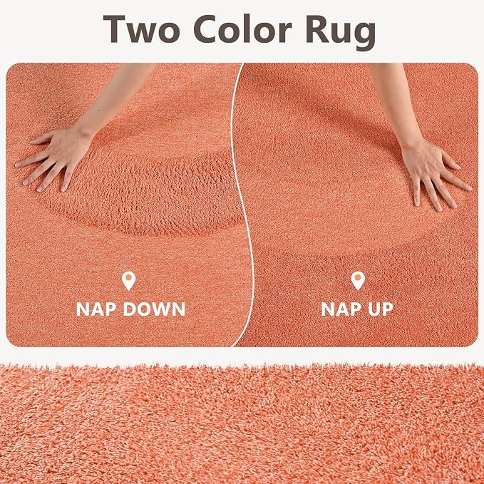 2x6 Orange/White Runner Rug Washable Non-Slip - Image 9